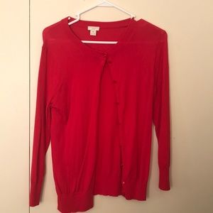 Poppy red Jcrew Clare cardigan size medium
